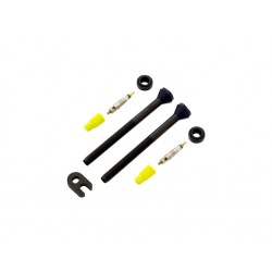 X-Sauce 2 válvulas finas 80mm tubeless de aluminio anodizado negro desmontables + llave