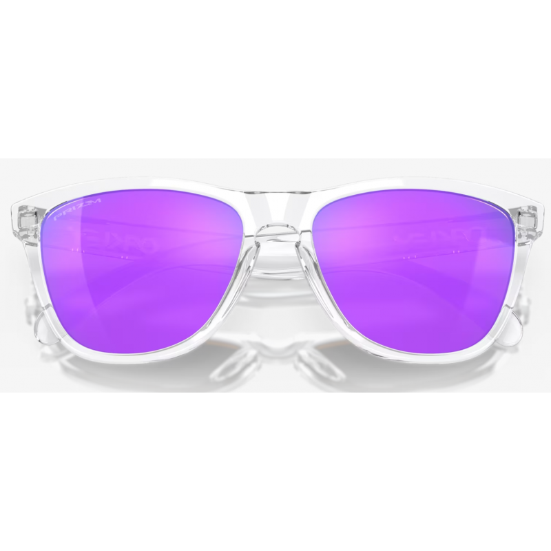 Oakley Frogskins Polished Clear lentille Prizm Violet OO9013-H755