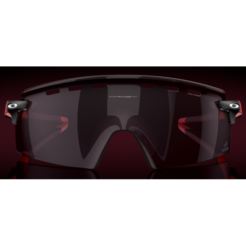 Oakley Encoder Strike Vented Giro d'Italia Rayures Roses lentille Prizm Route Noir
