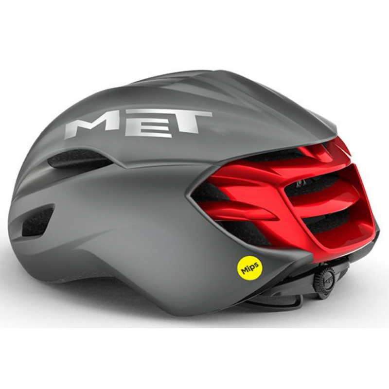Met Manta Mips Argent/Rouge Mat - expédition 24h