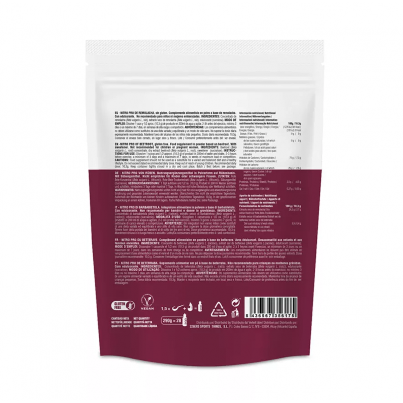 226ers Nitro Pro Betterave 400mg de nitrates naturels 290g - expédition 24h