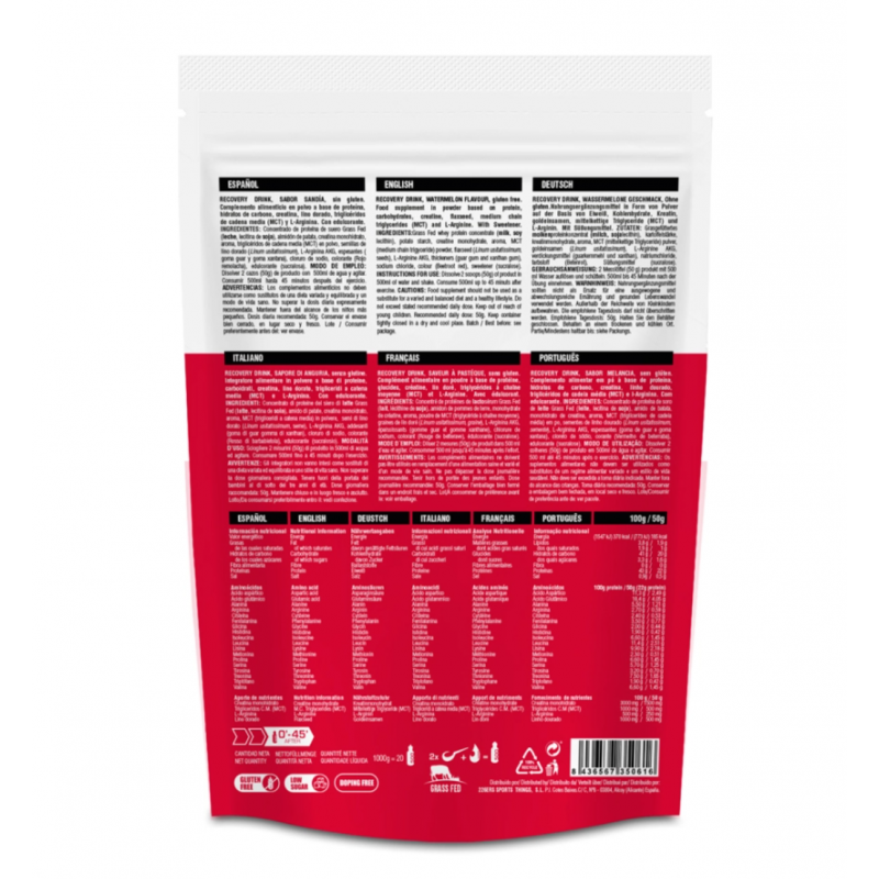 226ers Boisson de Récupération Protéine Élevée à l'Herbe 1kg Récupérateur Musculaire
