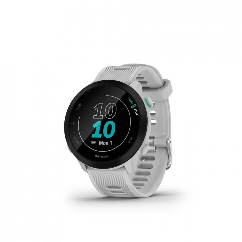 Garmin Forerunner 55 blanc | Montre GPS pour la course avec entraînement adaptatif