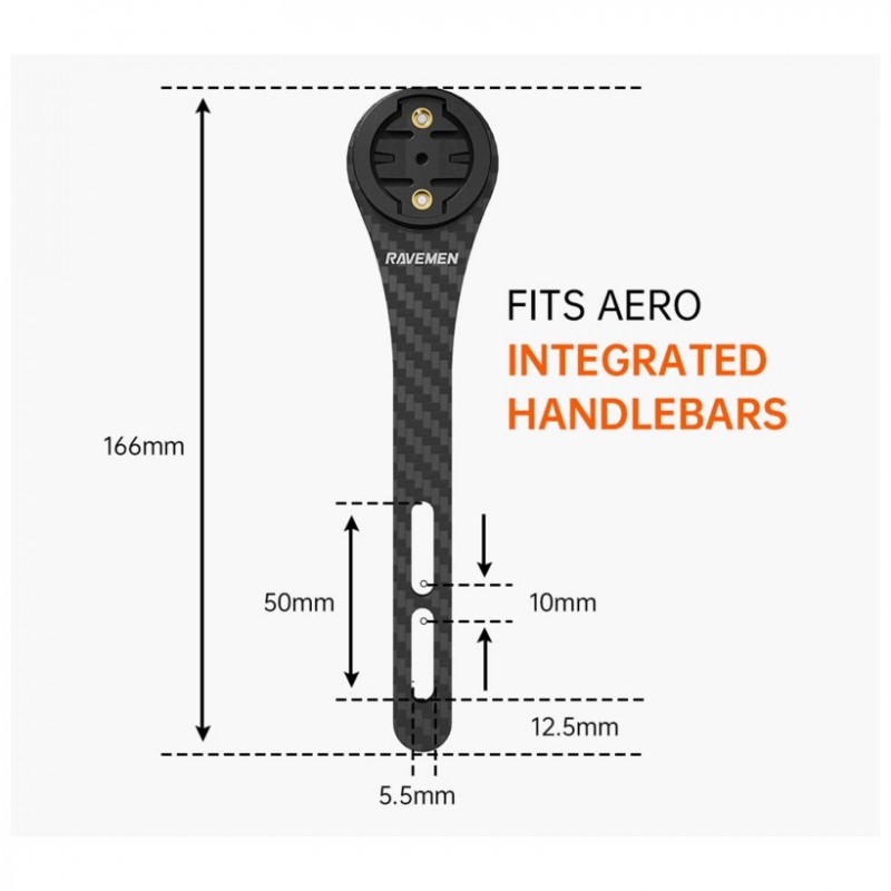 Ravemen Support Aero Carbone pour le guidon Garmin - expédition 24h
