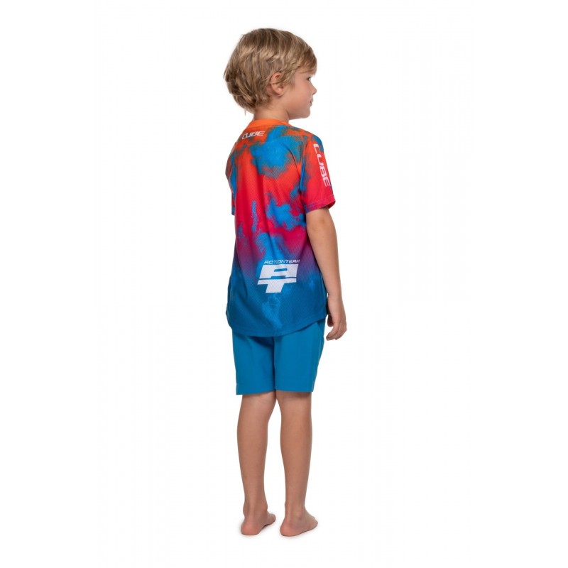 Rfr Rookie Junior X Actionteam t-shirt à manches courtes pour VTT bleu/rose