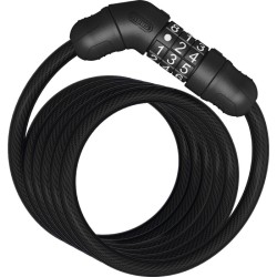 ABUS Star 4508C 150 cm noir Câble spiral avec cadenas câble