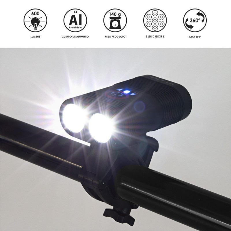 Eltin faro delantero Recargable 600 lúmenes luces - Mejores precios
