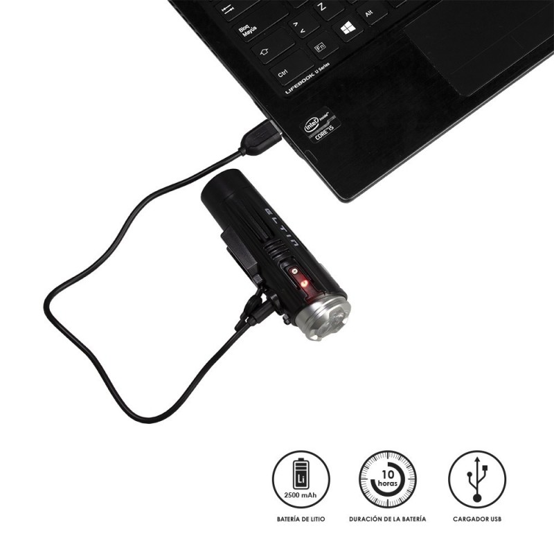 Eltin phare avant rechargeable 850 lumens lumières - Expéditions 24h