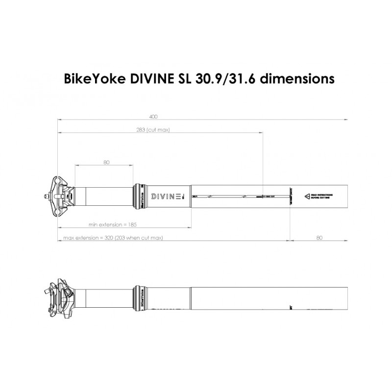Bike Yoke Divine SL 30.9x80 (sin mando) tija telescópica - Envío 24h
